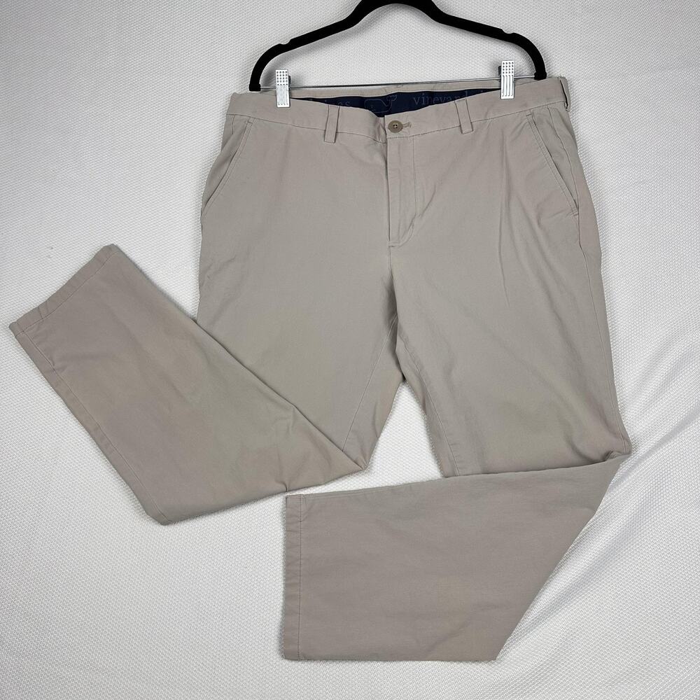 Vineyard Vines Pants Mens 38x30 Beige Performance Stretch Chino Golf Casual
